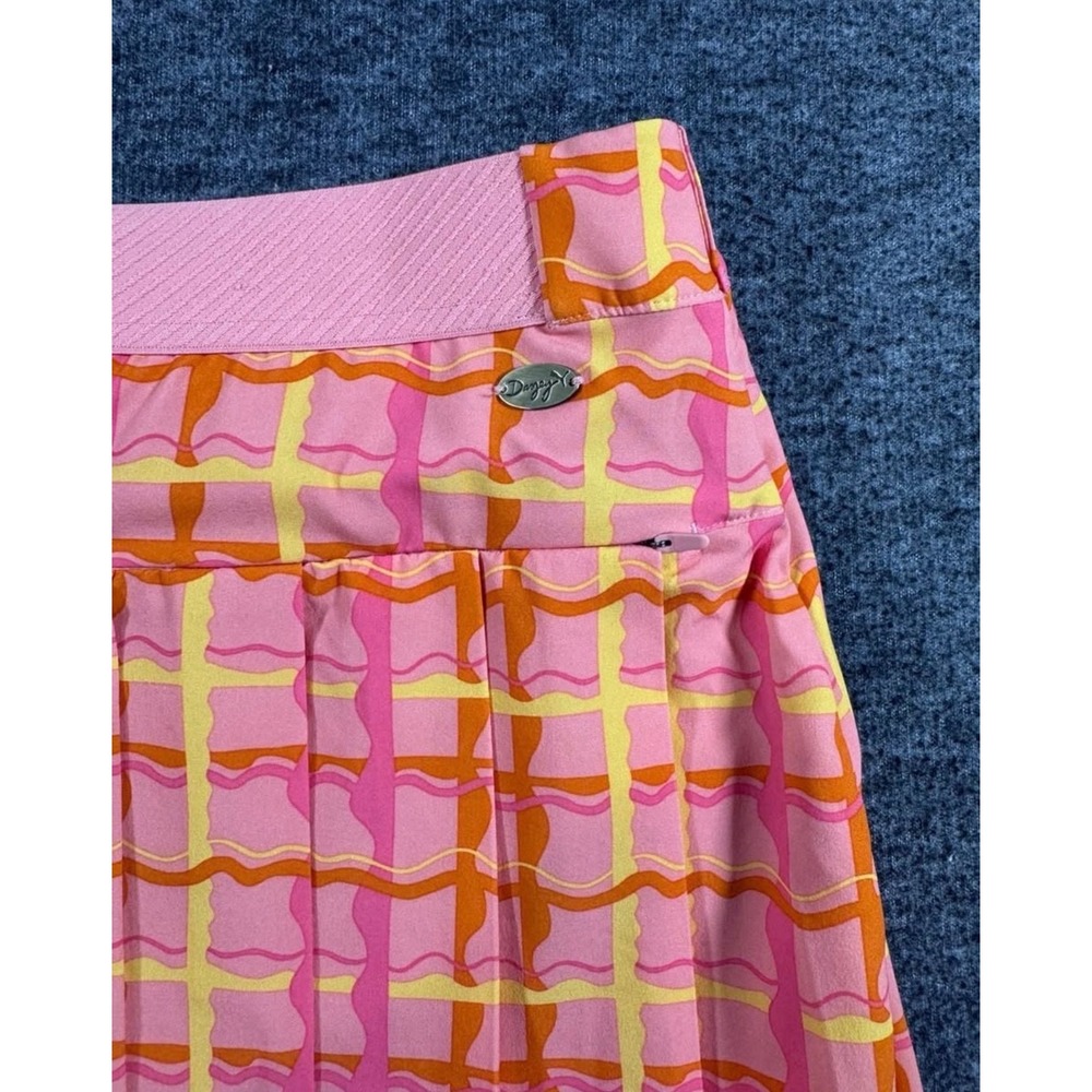 Puma x Dua Lipa Pink Plaid Wrap Skort Golf Tennis Skirt Womens Large - Picture 6 of 7